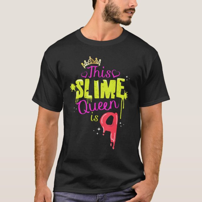 Camiseta Esta Reina Slime es 9 cumpleaños delgado P Y Slime (Anverso)