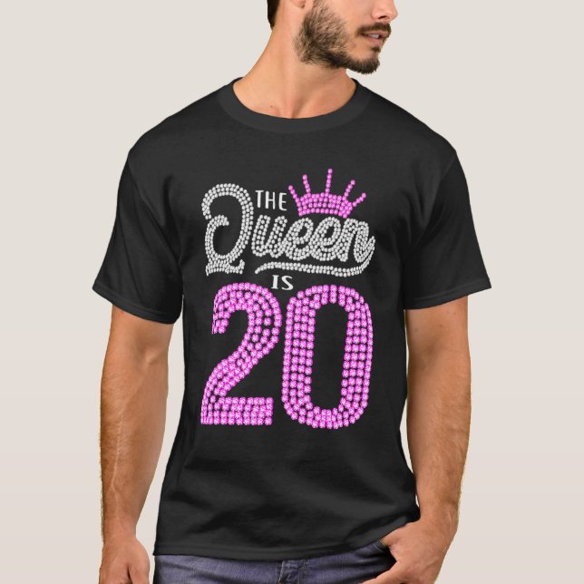 Camiseta Esta reina tiene 20 años, Chica de cumpleaños, Ros (Anverso)