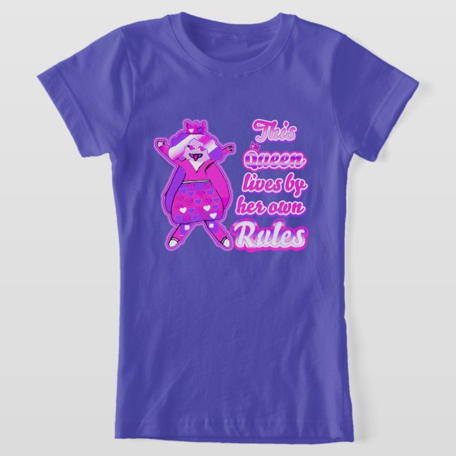 Camiseta Esta reina vive bajo sus propias reglas púrpura (Distribución)