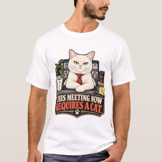 Camiseta Esta Reunión Ahora Requiere Un Gato