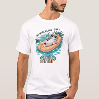 Camiseta Esta Semana No Damos un Gato de Barco Divertido de