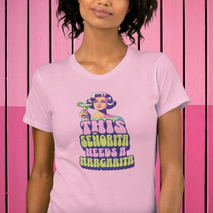 Camiseta Esta señorita necesita una Margarita Retro