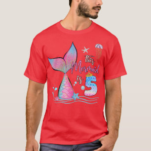 Camiseta Esta Sirenita Es 5 Años Chicas De Cumpleaños Mágic