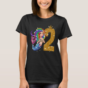 Camiseta Esta Sirenita Tiene 2 Años De Edad Cuta Sirena Seg