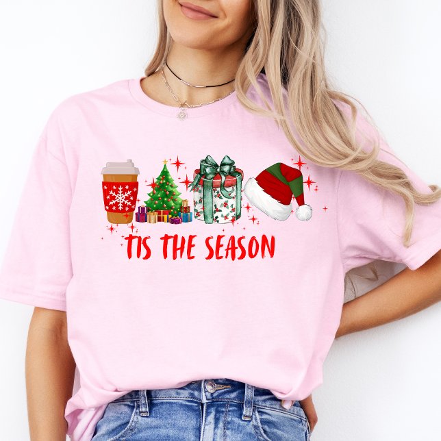 Camiseta Esta Temporada Feliz Navidad A Las Mujeres Cute Ca (Tis The Season Christmas Shirt)