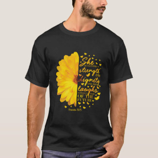 Camiseta Está Vestida De Fuerza Y De Dignidad Cristiana V