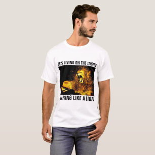 CAMISETA ESTÁ VIVIENDO EN EL INTERIOR ROARING COMO UN LEÓN