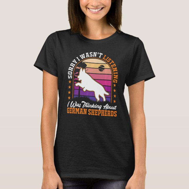 Camiseta Estaba pensando en los Pastores Alemanes (Anverso)