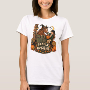 Camiseta Estable Hasta Octubre Divertido Amante de Caballos