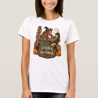 Camiseta Estable Hasta Octubre Divertido Amante de Caballos