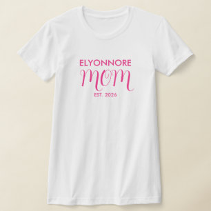 Camiseta Establecida Mamá con Nombre Personalizado en Letra