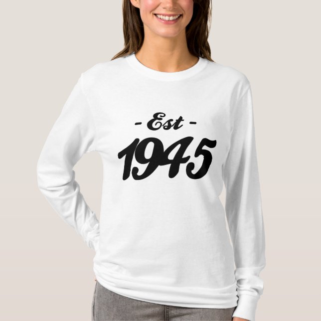 Camiseta establecido 1945 - cumpleaños (Anverso)