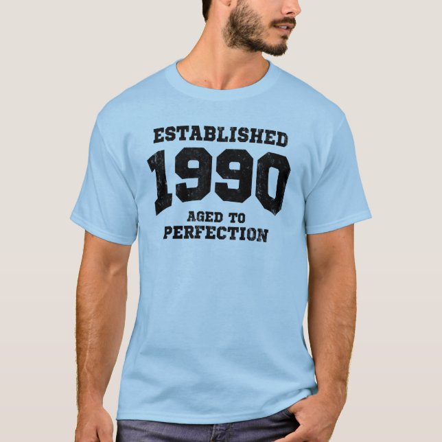 Camiseta Establecido 1990 envejecido a la perfección (Anverso)