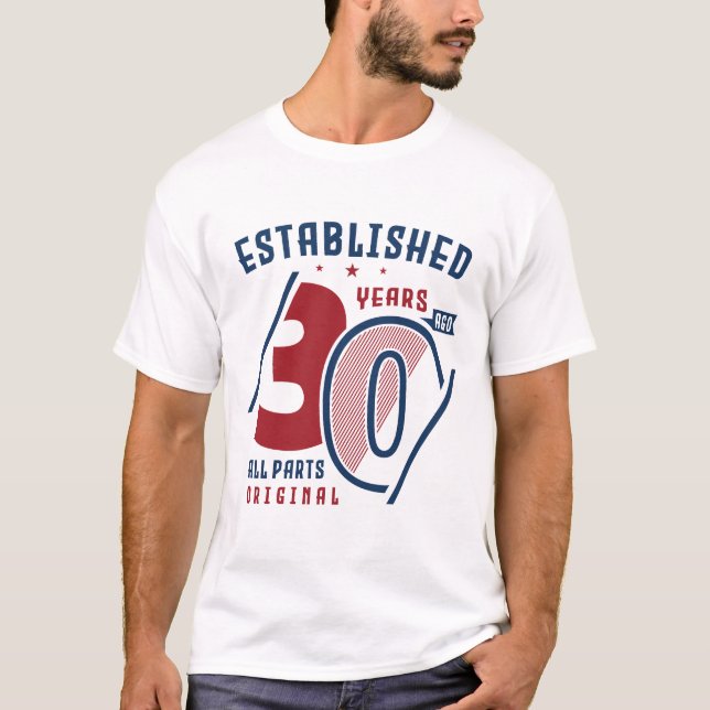 Camiseta Establecido hace 30 años (Anverso)
