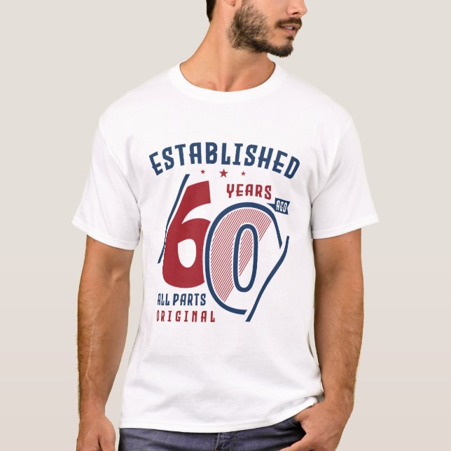 Camiseta Establecido hace 60 años | Idea de regalo de cumpl (Anverso)