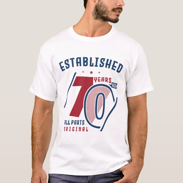 Camiseta Establecido Hace 70 Años | Idea de regalo de cumpl (Anverso)