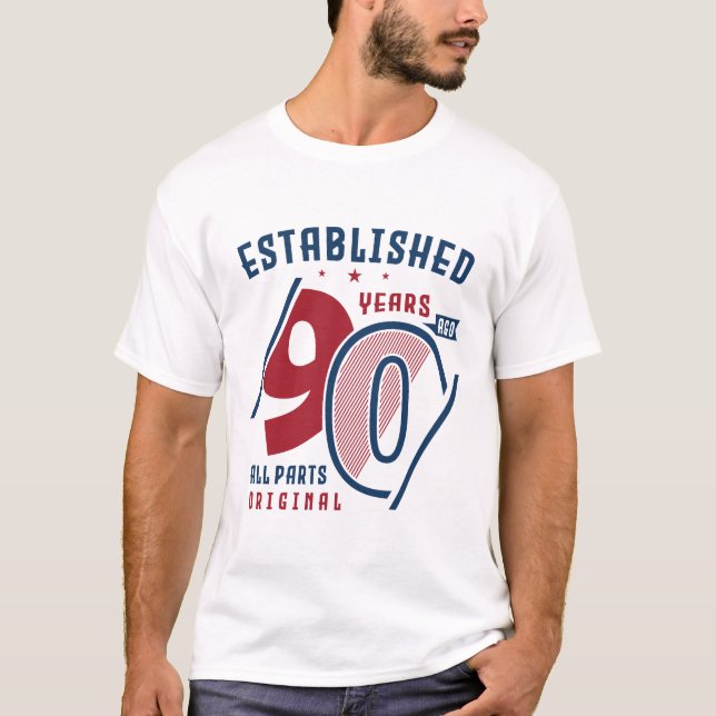 Camiseta Establecido Hace 90 Años | Idea de regalo de cumpl (Anverso)