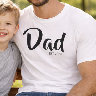 Camiseta Establecido Papá en letra negra