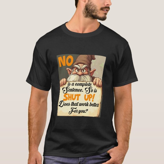 Camiseta Estableciendo límites, gnomo gruñón, desplazarse,  (Anverso)