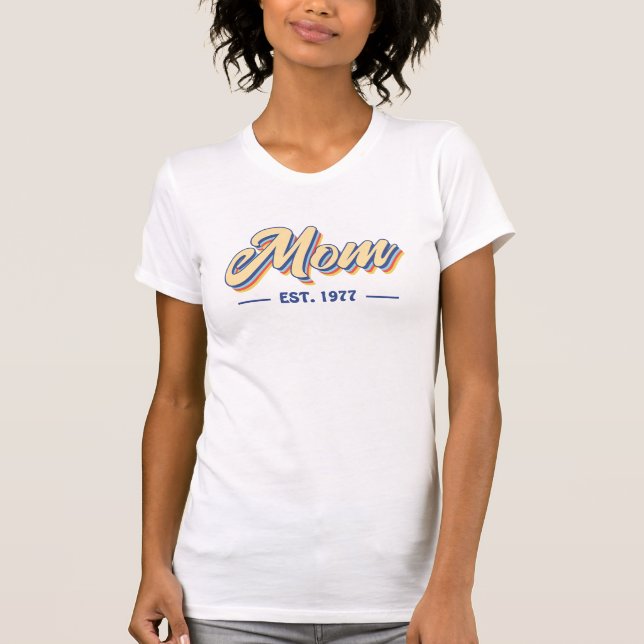 Camiseta Establecimiento de la escritura Groovy 70 de mamá (Anverso)