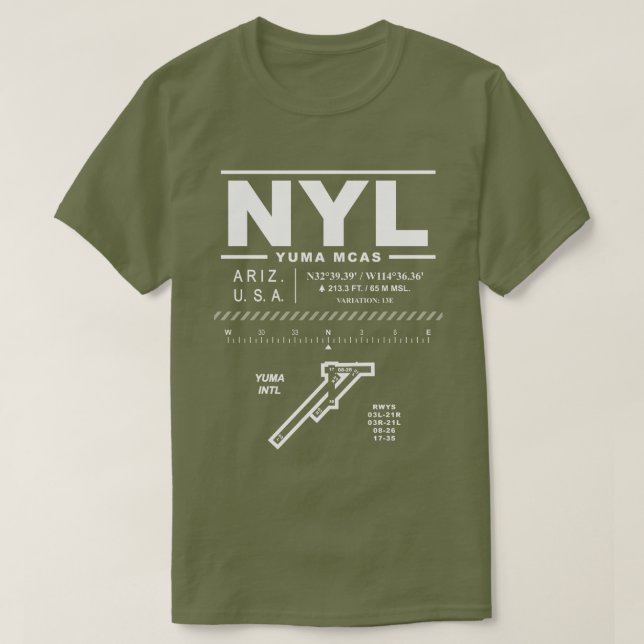 Camiseta Estación Aérea del Cuerpo de Marines MCAS Yuma NYL (Diseño del anverso)