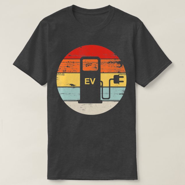 Camiseta Estación de carga de vehículos eléctricos Retro Su (Diseño del anverso)