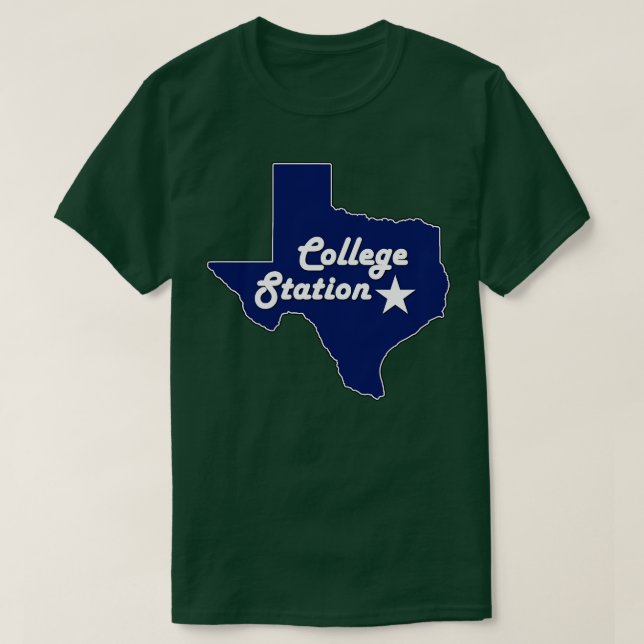 Camiseta Estación de Colegio Texas Marina Blue Lone State M (Diseño del anverso)