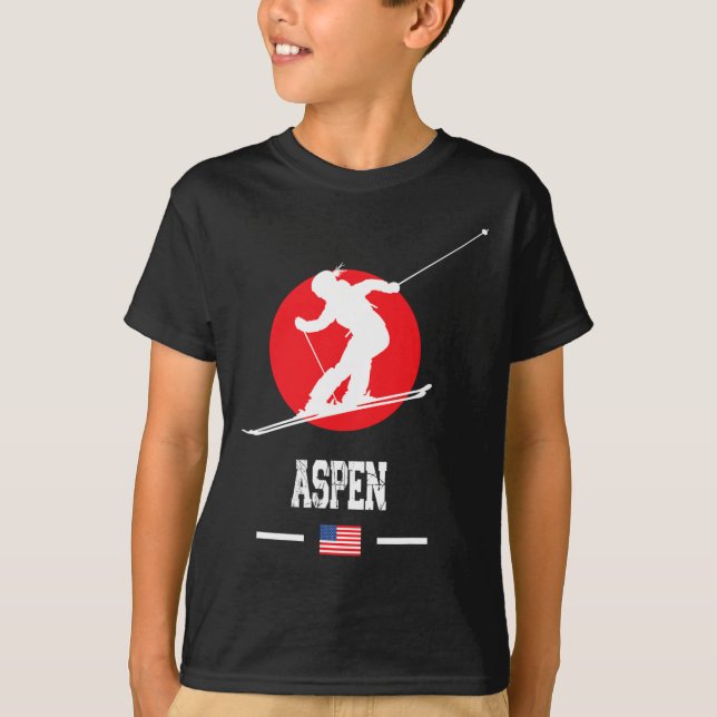 Camiseta Estación De Esquí Aspen Usa Montañas Rocosas Esquí (Anverso)