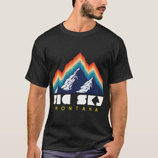 Camiseta Estación De Esquí Big Sky Montana Eeuu 1980 Retro (Anverso)