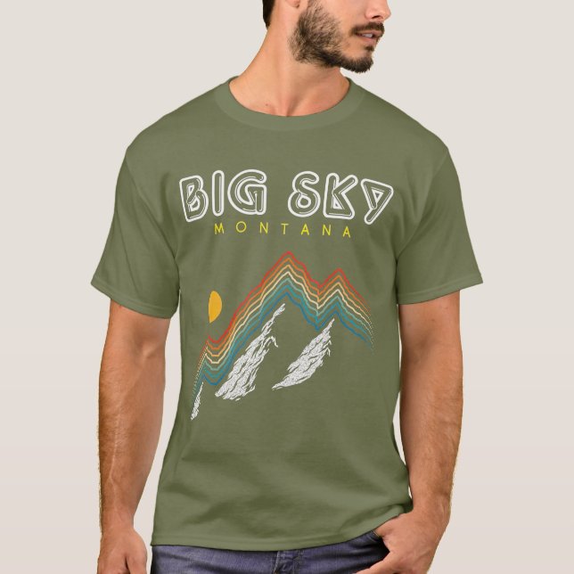Camiseta Estación de esquí Big Sky Montana Retro de los año (Anverso)