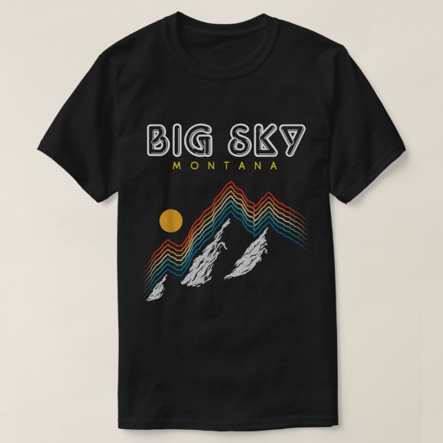 Camiseta Estación de esquí Big Sky Montana-USA Retro Recop, (Diseño del anverso)
