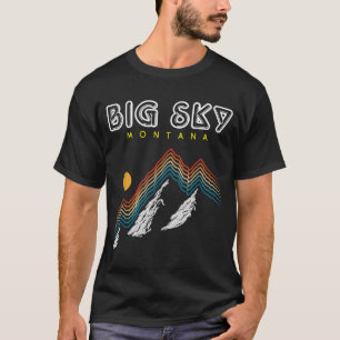 Camiseta Estación de esquí Big Sky Montana-USA Retro Recop,