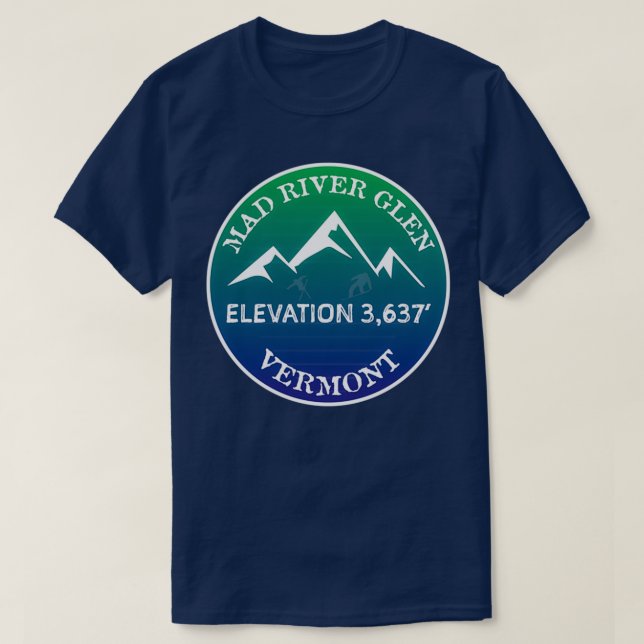 Camiseta Estación de esquí de Mad River Glen Mountain Vermo (Diseño del anverso)