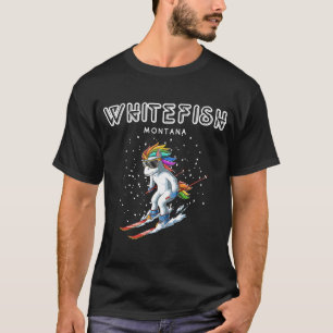 Camiseta Estación de esquí de Whitefish Montana Unicorn Est