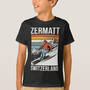 Camiseta Estación de esquí Retro Zermatt Suiza