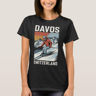 Camiseta Estación de esquí Suiza Retro Davos