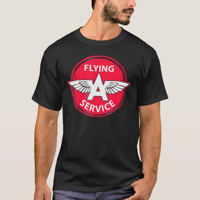Camiseta Estación De Gas Volando Un Coche De Aceite De Moto (Anverso)
