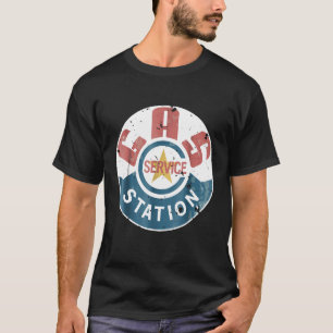Camiseta Estación de Gasolina Vintage Mujeres Hombres Angus