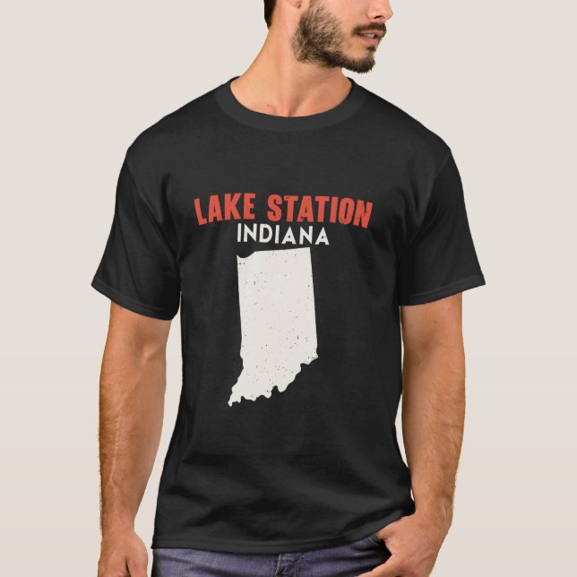 Camiseta Estación de Lake Indiana Estados Unidos Estados Un (Anverso)