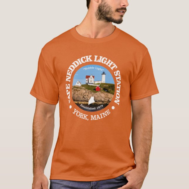 Camiseta Estación de luz de Cape Neddick (Anverso)