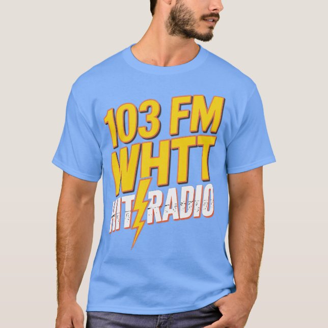 Camiseta Estación de Radio Boston WHTT Retro de los años 19 (Anverso)