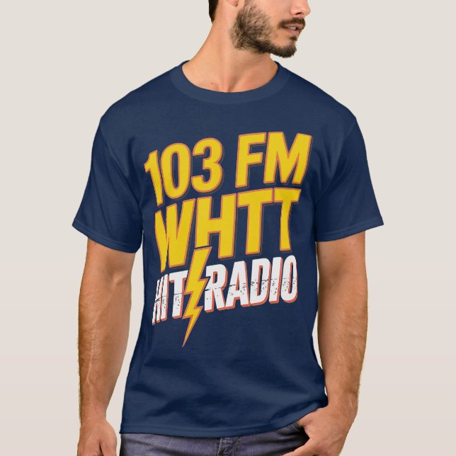 Camiseta Estación de Radio Boston WHTT Retro de los años 19 (Anverso)