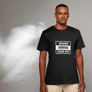 Camiseta estación de trabajo retro 20XX negro
