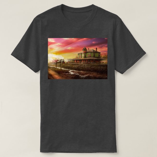 Camiseta Estación de tren El tren temprano de 1900 (Diseño del anverso)