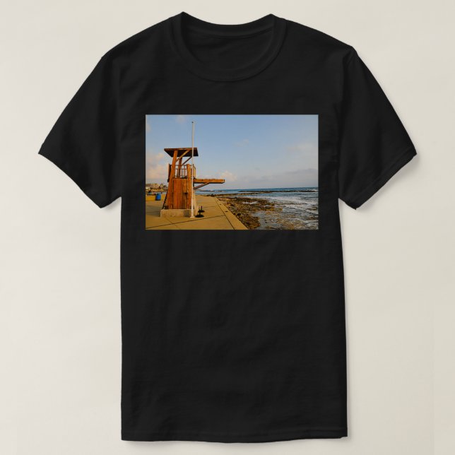Camiseta estación de vigilancia de la playa de Paphos Cypru (Diseño del anverso)