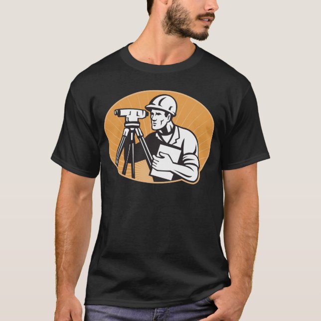 Camiseta Estación del total del teodolito del ingeniero del (Anverso)