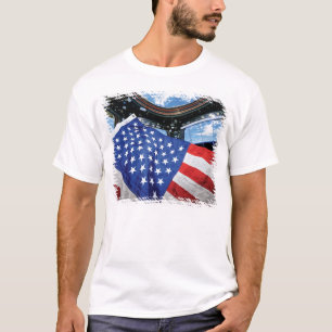 Camiseta Estación Espacial Bandera Americana Órbita Terrest