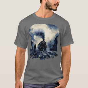 Camiseta Estación ferroviaria de locomotora de vapor