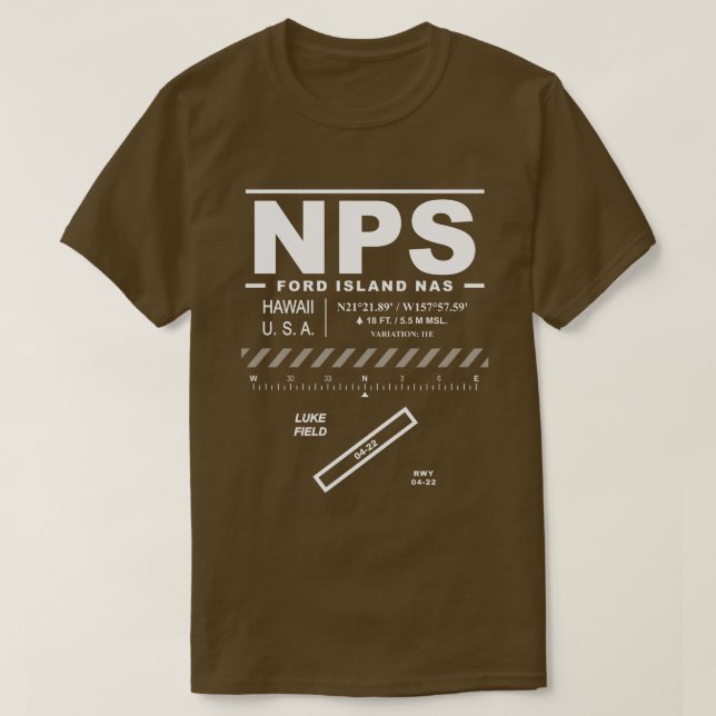 Camiseta Estación Naval Aérea NPS NPS de Ford Island T-Shir (Diseño del anverso)