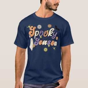 Camiseta Estación Retro Spooky Ghost Floral Spooky Vibes Ha